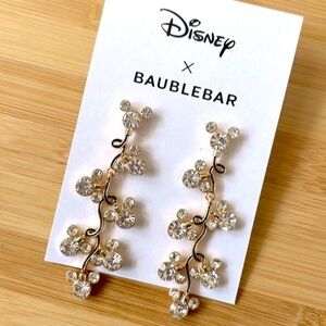 Brand New Disney X BaubleBar Mickey Mouse Christmas  Lights Rhinestone Earrings